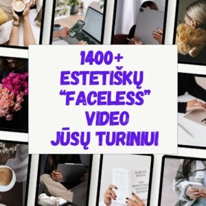 1400+ estetiškų, veido nerodančių video rinkinys jūsų turiniui